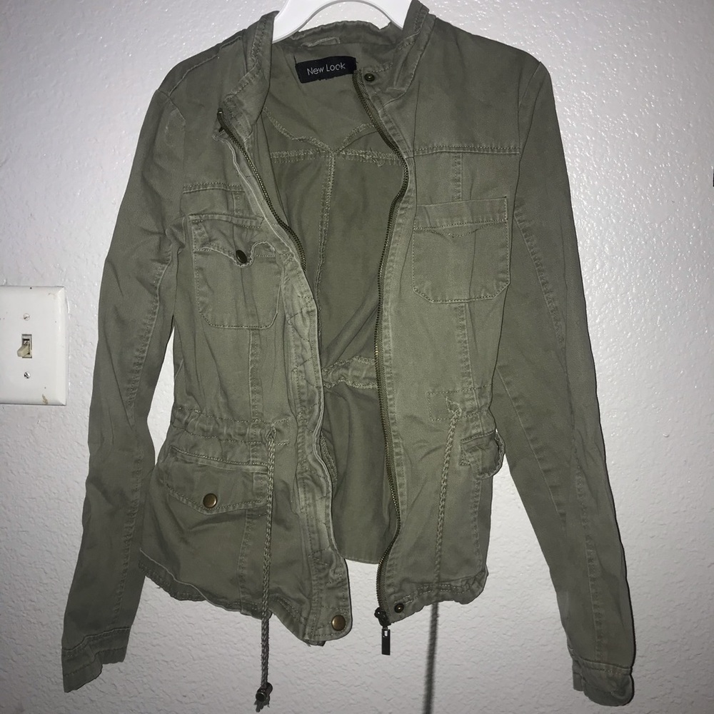 Green denim jacket